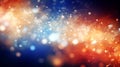 Vibrant orange and blue blur glow overlay on a defocused background with a stunning visual effect