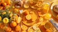 Vibrant orange breakfast spread on a sunny morning Royalty Free Stock Photo