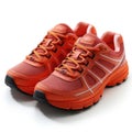 Vibrant orange breathable mesh running shoes for summer workouts