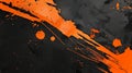 Vibrant orange brush strokes on black background creating dynamic and visually appealing composition