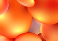 vibrant orange 3d spheres with glowing effect, abstract modern background for creative design projects