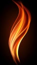 Vibrant Orange Flame Patterns and Warm Decorative Fire Sparks Creating Abstract Heat Energy Design Royalty Free Stock Photo