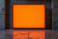 Striking Orange Illuminated Display in Modern Industrial Interior Design A Minimalist Showcase