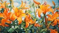 Vibrant Orange Lily Painting Inspired By James Bullough Royalty Free Stock Photo