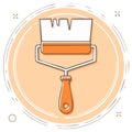 Vibrant orange paint roller illustration ideal for home renovation projects Royalty Free Stock Photo