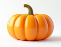 Vibrant Orange Pumpkin with Smooth Surface Isolated on White Background Royalty Free Stock Photo