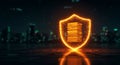 Radiant Shield Icon Protecting Data Royalty Free Stock Photo