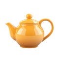 Shiny Yellow Ceramic Teapot, Perfect for Brewing Hot Beverages Royalty Free Stock Photo