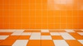 Vibrant Orange Tile Wall: Playful And Textured Ceramic Mosaic Background