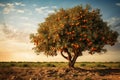 Vibrant Orange tree summer. Generate Ai