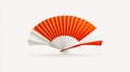 Vibrant Orange and White Folding Fan on a Minimalist Background for Artistic Expression Royalty Free Stock Photo