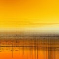 Vibrant Orange And Yellow Abstract Art: Pixelated Landscapes And Delicate Rising Mist