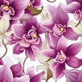Vibrant orchid pattern on white background Royalty Free Stock Photo