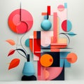 Vibrant Organic Geometric Sculptures With Detailed Background Elements