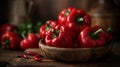 Vibrant organic red bell pepper texture background perfect for culinary concepts and food design Royalty Free Stock Photo