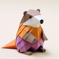 Vibrant Origami Beaver With Realistic Detailing