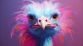 Vibrant Ostrich Portrait: Emotionally Charged Digital Painting In 8k Resolution Royalty Free Stock Photo