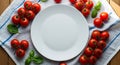 Fresh Ingredients Frame Empty White Plate Royalty Free Stock Photo