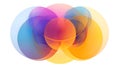 Vibrant Overlapping Circles Abstract Design, A Symphony of Colors and Shapes, Exploring Visual Harmony and Dynamic