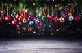 Vibrant, oversized Christmas ornaments for a lively and energetic advertising banner. Generative Ai