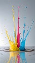 Vibrant paint splash explosion colorful yellow Royalty Free Stock Photo