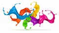 Colorful Paint Splashes on White Background Royalty Free Stock Photo