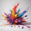 Vibrant paint splatters on white, dynamic texture, texture, paint splash Royalty Free Stock Photo
