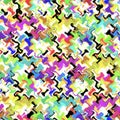 Vibrant painterly abstract glitch chaos seamless pattern. Vivid digital psychedelic rainbow color backdrop texture