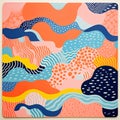 Whimsical Waves: Playful Patterns In Orange And Blue