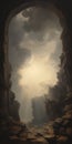 Ethereal Cave: A Hudson River School Inspired Artwork With Detailed Skies