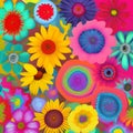 Vibrant painting of flowers