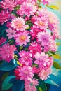 Vibrant painting inspired by pink flowers.