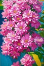 Vibrant painting inspired by pink flowers.