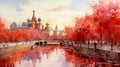 Detailed Red Colours In Sza Impressionist Style Painting