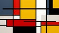 Abstract De Stijl Art Wallpaper: Yellow, Red, Black Colors Royalty Free Stock Photo