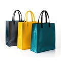 Colorful Totes Three Shopper Bags on White