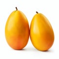 Vibrant Pair Of Mangos On White Background - Inspired By Otto Piene