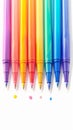 Vibrant palette Colorful pens on a clean white background