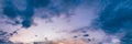 Vibrant panorama sky on twilight time. Royalty Free Stock Photo