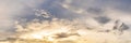 Vibrant panorama sunset sky on twilight time. Royalty Free Stock Photo