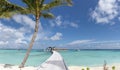 Vibrant panorama of the tropical island landscape in the ocean Royalty Free Stock Photo
