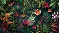 Vibrant Paper Crafted Flora and Fauna Wallpaper Design