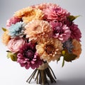 Vibrant Paper Dahlias Bouquet: A Meticulously Detailed Still Life