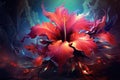 Vibrant Paradise flower art. Generate AI