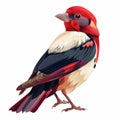 Vibrant Parakite Bird Illustration on White Background Generative AI Royalty Free Stock Photo