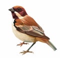 Vibrant Parakite Bird Illustration on White Background Generative AI Royalty Free Stock Photo