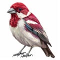 Vibrant Parakite Bird Illustration on White Background Generative AI Royalty Free Stock Photo