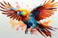 Vibrant Parrot AI Print Abstract Art