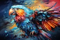 Vibrant Parrot AI Print Abstract Art