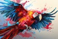 Vibrant Parrot AI Print Cubism